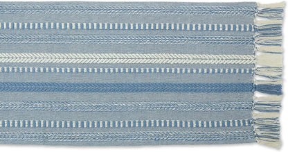 DII Farmhouse Braided Stripe Table Runner Collection, 15x72 (15x77, Fringe Included), Black