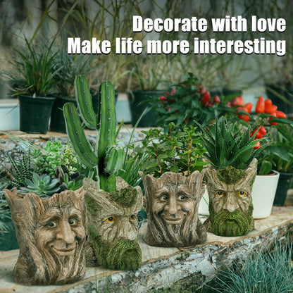 vomiceak Face Planter Pots Head, Planters for Indoor Plants - Double Cute Plant Pots for Flower & Succulent with Drainage Holes - Gift Ideas for Women (White Lady)