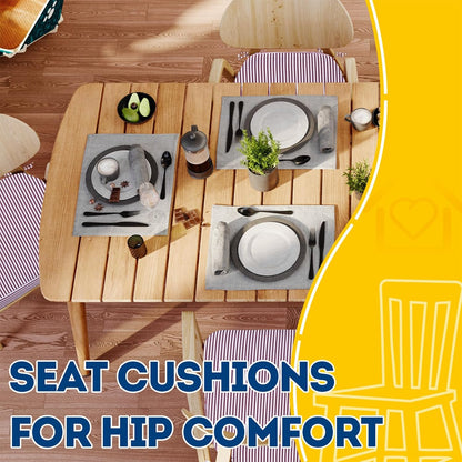 AAAAAcessories D-Shaped Chair Cushions, 2" Thick Dining Chair Pads with Ties and Removable, Machine-Washable Cover, 17" x 16", Set of 4, Oatmeal Beige - Colors B