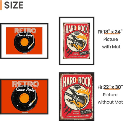 upsimples 8x10 Picture Frame, Display Pictures 5x7 with Mat or 8x10 Without Mat, Wall Hanging Photo Frame, Black, 1 Pack - Colors A