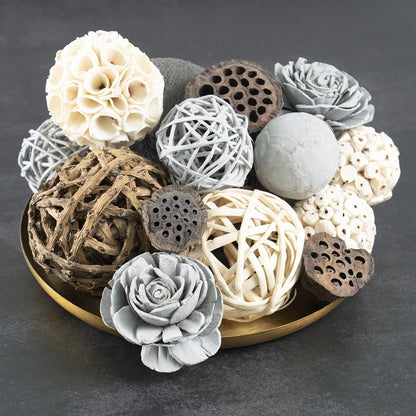 ANDALUCA Natural Tones Vase & Bowl Filler Decorative Balls (Natural Orbs)