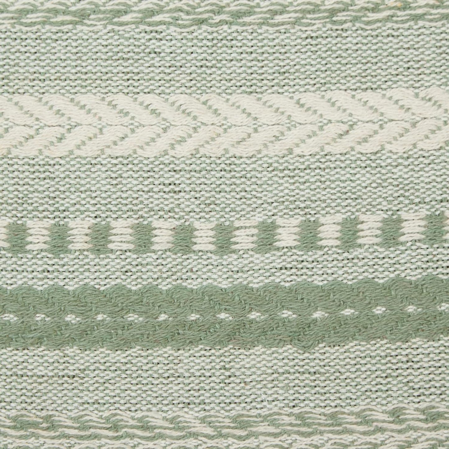 DII Farmhouse Braided Stripe Table Runner Collection, 15x72 (15x77, Fringe Included), Black