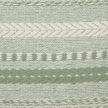DII Farmhouse Braided Stripe Table Runner Collection, 15x72 (15x77, Fringe Included), Black