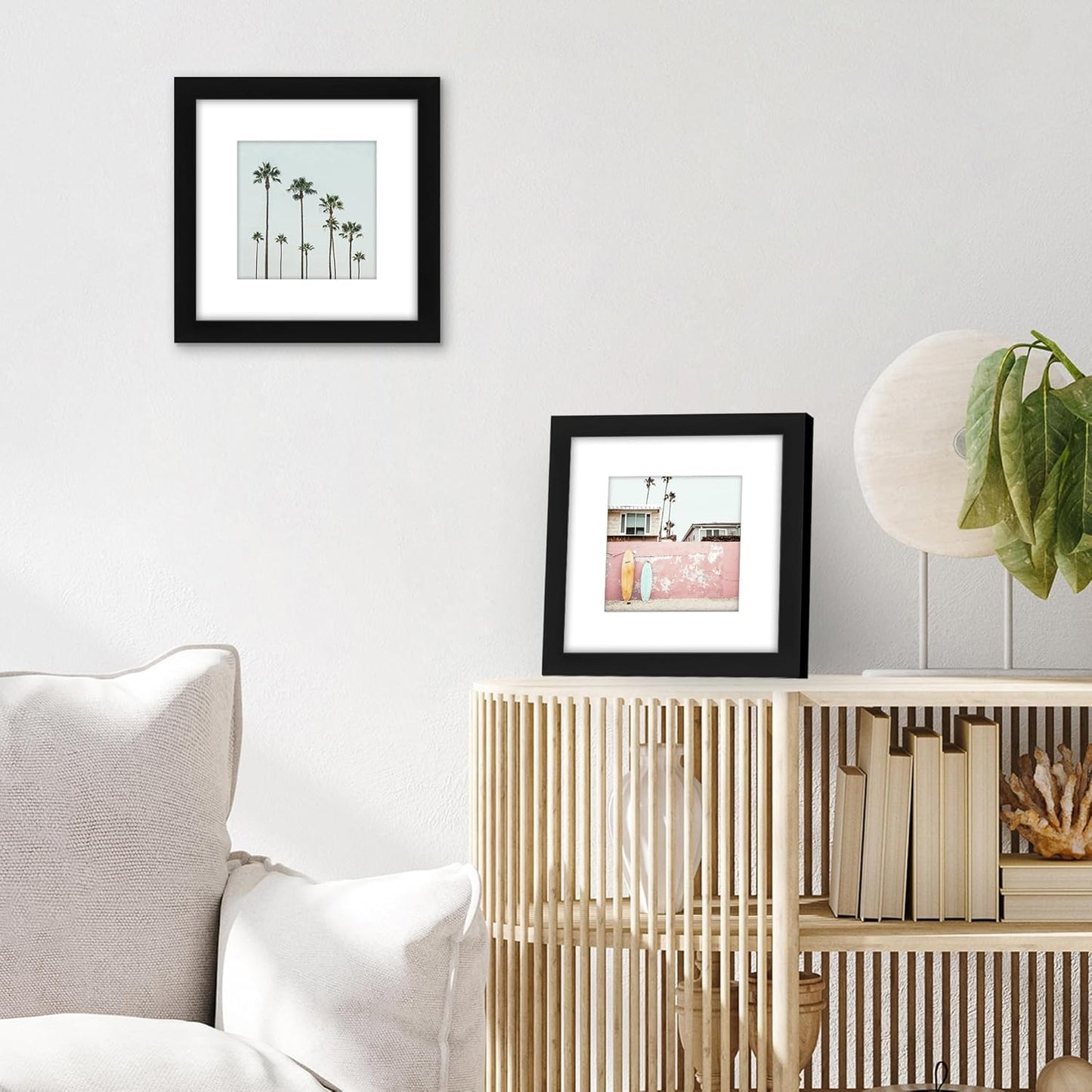 Americanflat 8x10 Picture Frame with Shatter-Resistant Glass - Use as 5x7 Frame with Mat or Display 8x10 Photo Without Mat - Signature Collection - Picture Frames for Tabletop and Wall Display - Black