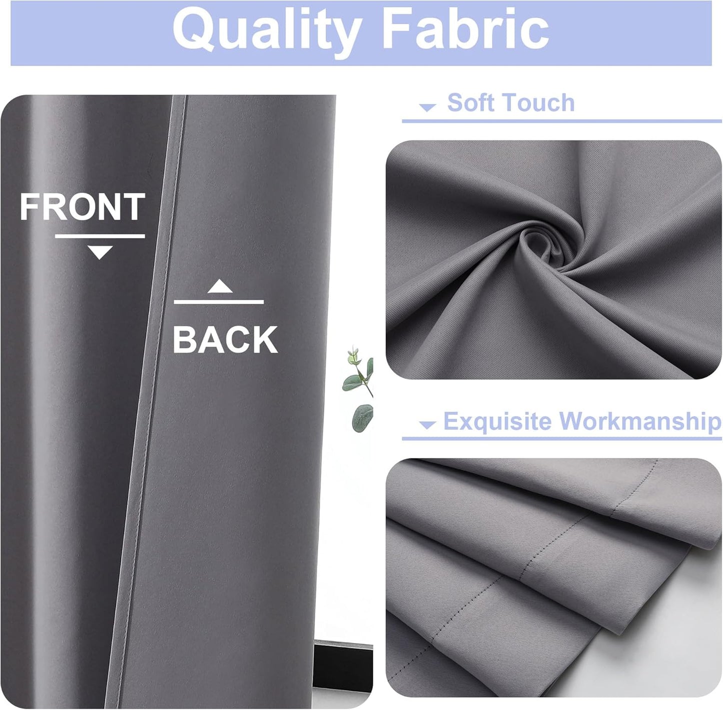 Simplebrand Ava Sage Green Blackout Curtains for Bedroom 63 Inch Length 2 Panels Set, Solid Thermal Insulated Energy Saving Rod Pocket Window Treatment Curtains Blackout Drapes, W40 x L63 Inch, Sage - Colors B