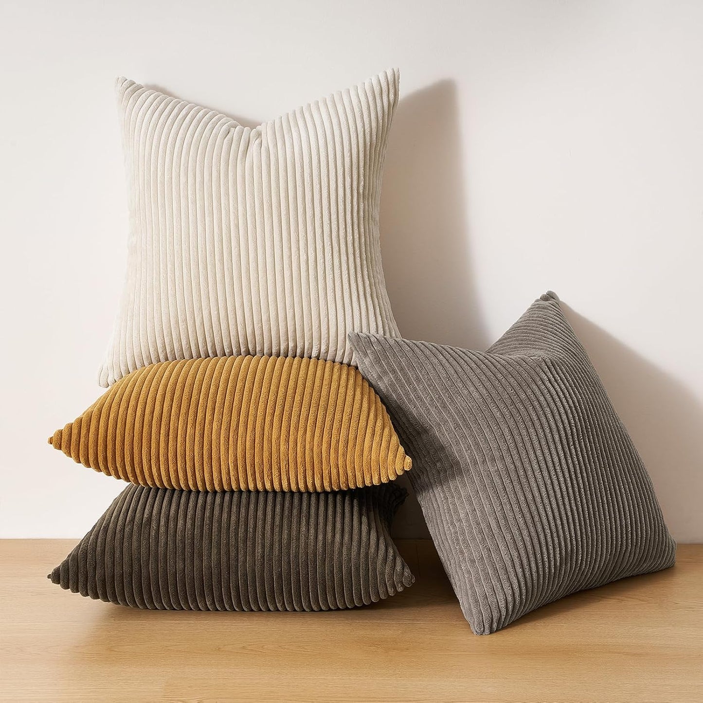 Topfinel Decorative Throw Pillow Covers Cushion Cases, Set of 4 Soft Velvet Modern Double-Sided Designs, Mix and Match for Boho Farmhouse Fall Home Decor (18x18 inch, Orange/Teal)