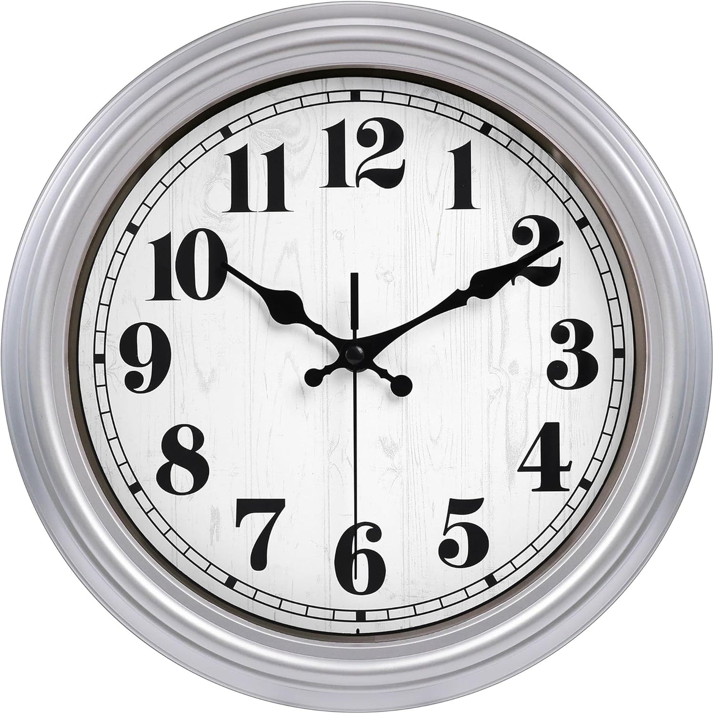 JENLYSTIME 12 Inch Indoor/Outdoor Retro Waterproof Wall Clock with Thermometer Silent Round Quartz Battery Operated Easy to Read Decorative for Kitchen Patio,Bathroom,Deck,Porch,Pool(Blue)