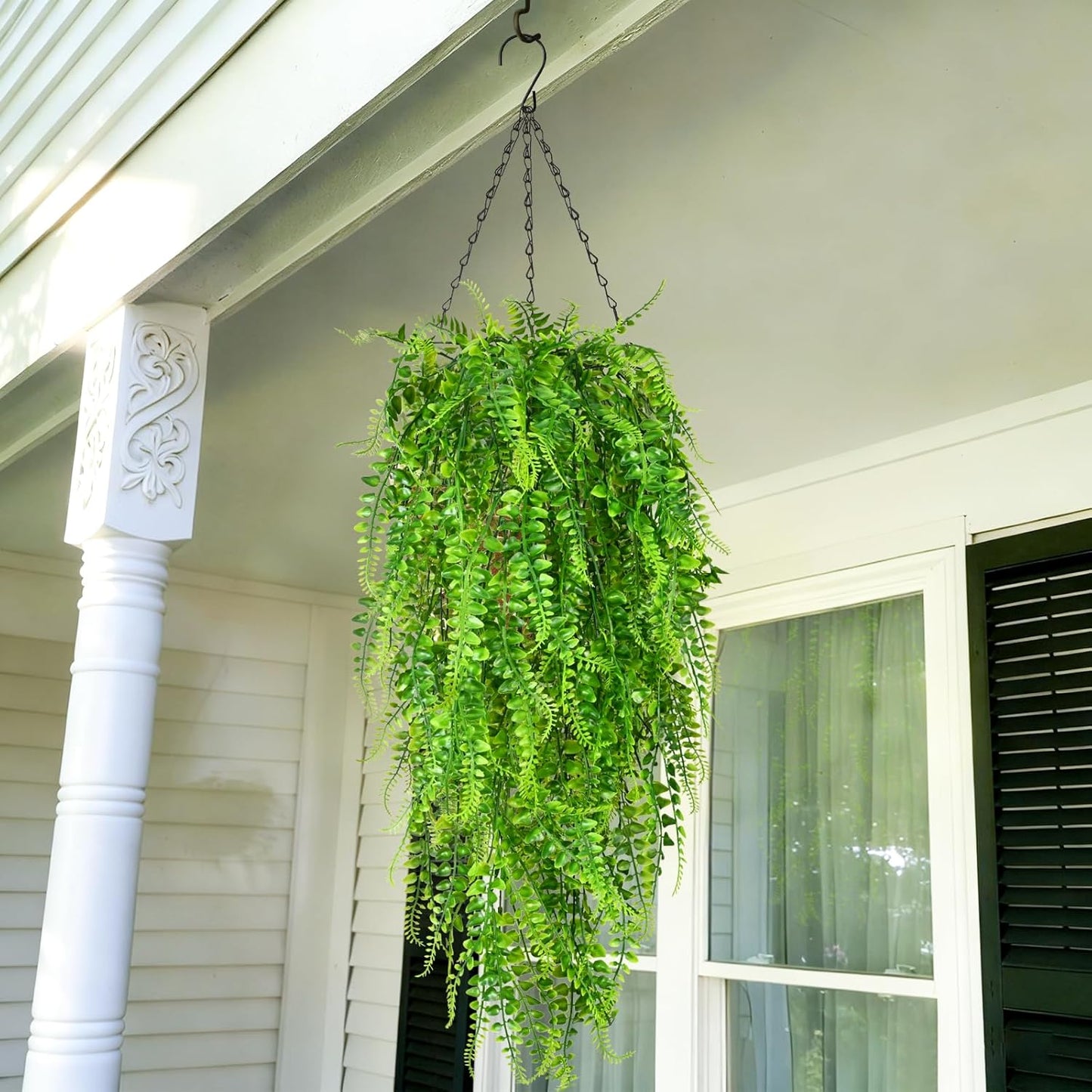 Waipfaru 4Pcs Fake Hanging Plants 2.7ft Fake Plants Eucalyptus Leaves UV Resistant Fake Vines Ivy Artificial Plants Outdoor Faux Plants Indoor Bedroom Living Room Boho Wall Porch Shelf Decor