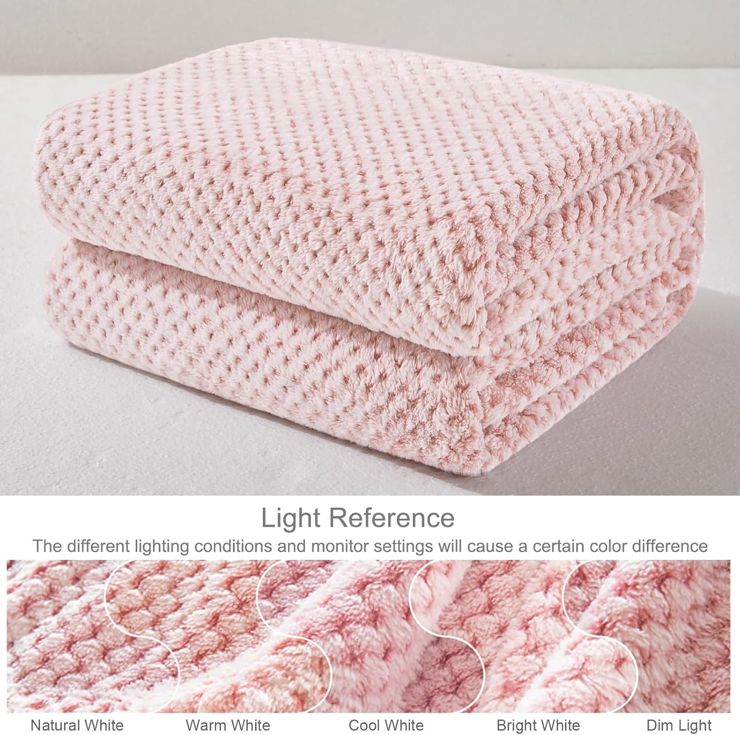 Exclusivo Mezcla Fleece Throw Blanket Extra Large, Super Soft and Warm Blankets for Couch, Sofa and Bed Waffle Textured, Cozy, Fuzzy and Lightweight (Slate Blue, 50x70 Inches)