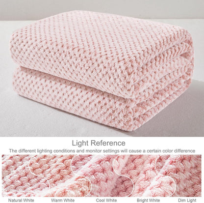 Exclusivo Mezcla Fleece Throw Blanket Extra Large, Super Soft and Warm Blankets for Couch, Sofa and Bed Waffle Textured, Cozy, Fuzzy and Lightweight (Slate Blue, 50x70 Inches)