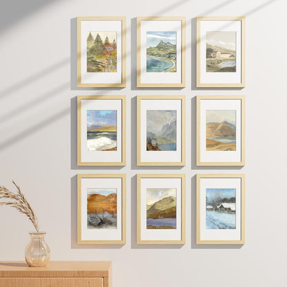 Vittanly 11x14 Picture Frame, Display Pictures 8x10 with Mat or 11x14 without Mat, Photo Frame for Wall Mounting, Black, 1 Pack - Colors A