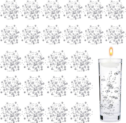 Tondiamo 24 Pcs Artificial Pearl String for Floating Candle Faux Pearls Beads String Garland Centerpiece Decoration for Vases Filler Wedding Spring Holiday Party Decor(Gold)