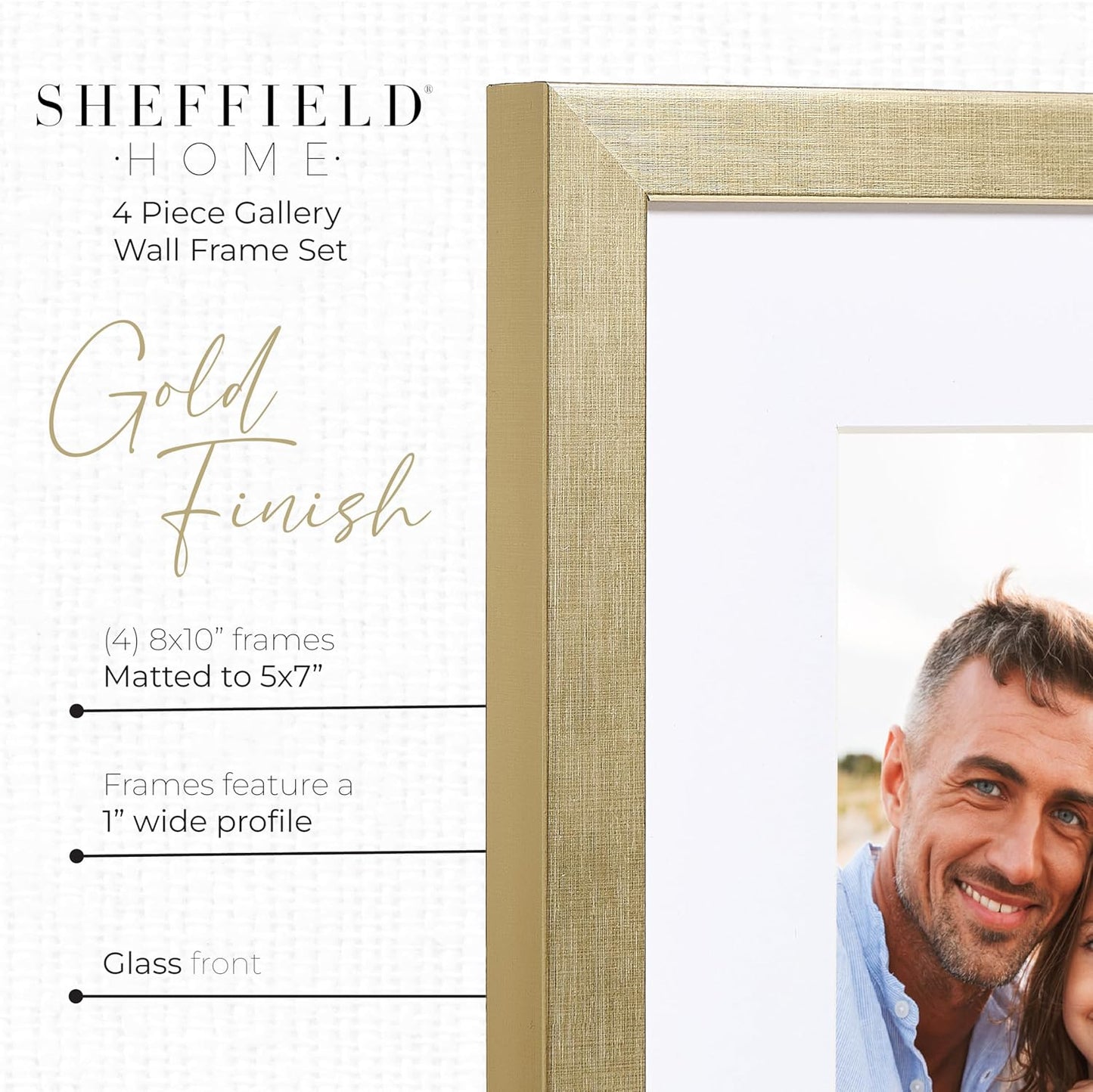 Sheffield Home 9 Piece Gallery Wall Frame Set, 11x14 in. matted to 8x10 in. (Matte Black)