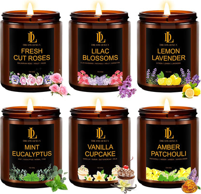 Scented Candles Set, 4 Pack Soy Candles for Home Scented, Candle Gifts for Men Women, Scents of Pineapple Cocktail/Coconut Vanilla/Pink Sands/Bahamian Breeze