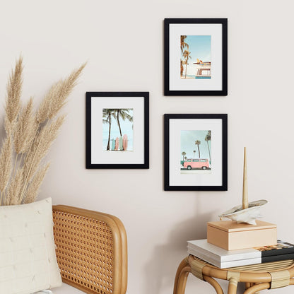 Vittanly 11x14 Picture Frame, Display Pictures 8x10 with Mat or 11x14 without Mat, Photo Frame for Wall Mounting, Black, 1 Pack - Colors A