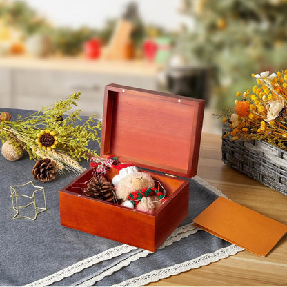 DRASTAR Wooden Keepsake Box, Large Acacia Storage Memory Box with a Hinged Lid for Crafts and Photo Storage