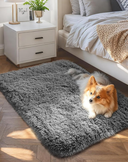 Ophanie Round Rugs 5Ft Ivory Circle Area Rug, Nursery Room Decor, Christmas Aesthetic Bedroom Home Circular Carpet 5 Foot, Fluffy Fuzzy Shag Plush Cream Living Room Rugs for Kids Boys Girls Teen Baby