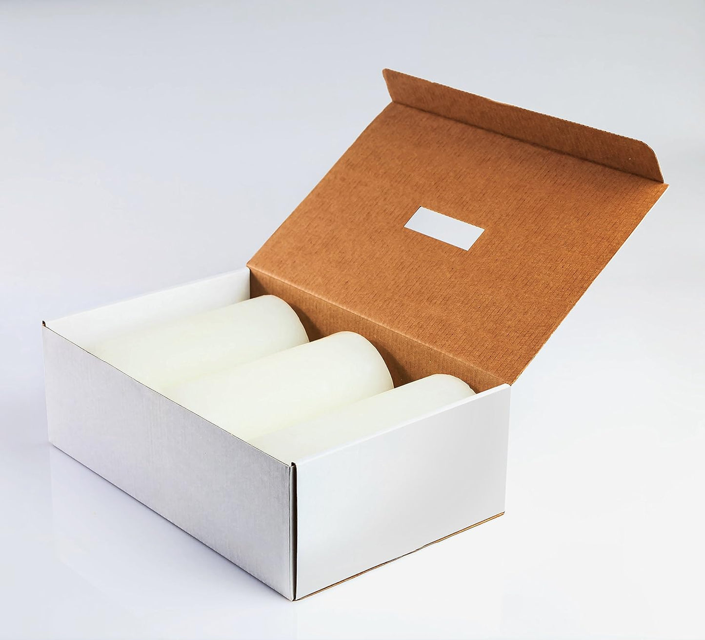 Melt Candle Pillar Candles, 3 Pack - Unscented Candles for Home, Church, Weddings, & More - 3" x 4", Ivory