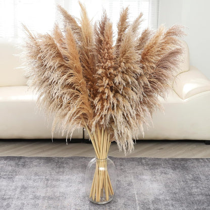Pasuvsigt 12pcs 40'' Dried Pampas Grass Decor - Tall-Large Pampas Grass - Natural Beige - Boho Home Decor