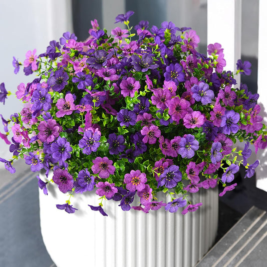 ZFProcess Artificial Flowers Faux Plants Outdoor Fake Flowers Spring Decor,12 Bundles Realistic Plastic Plant Colorful Daisy UV Resistant for Porch Patio Home Yard Garden Window Box Pot Planters