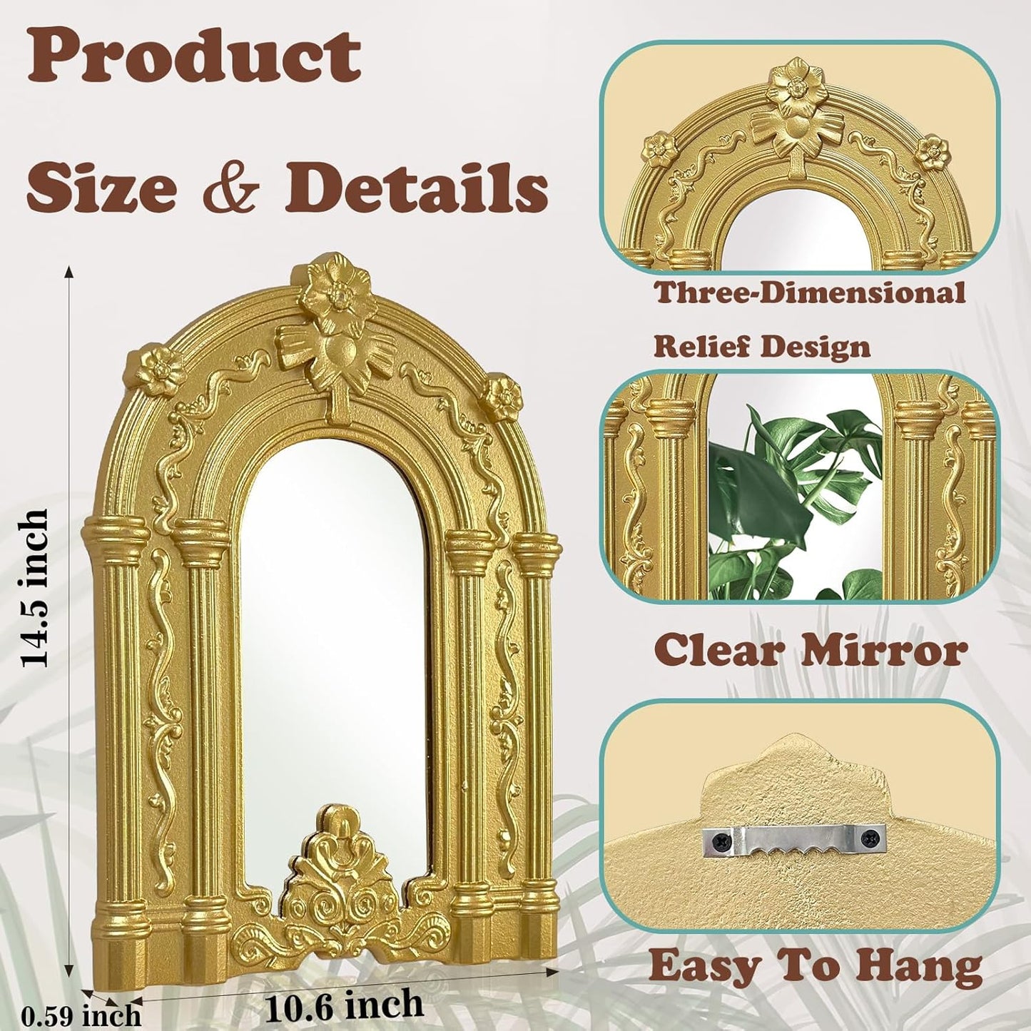 ZEXUIRU 4 Set. Rustic Wall Mirrors for Bedroom Bathroom Living Room Entryway Wood Farmhouse Square Easy to Hang Framed Decorative Accent Hanging Wall-Mounted Mirror Set for Living Room - Black