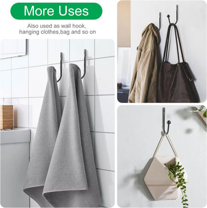 Curtain Holdbacks, 4pcs Curtains Holder Wall Mounted Drapery Tiebacks Retro Window Hook for Home Decor, Matte Black