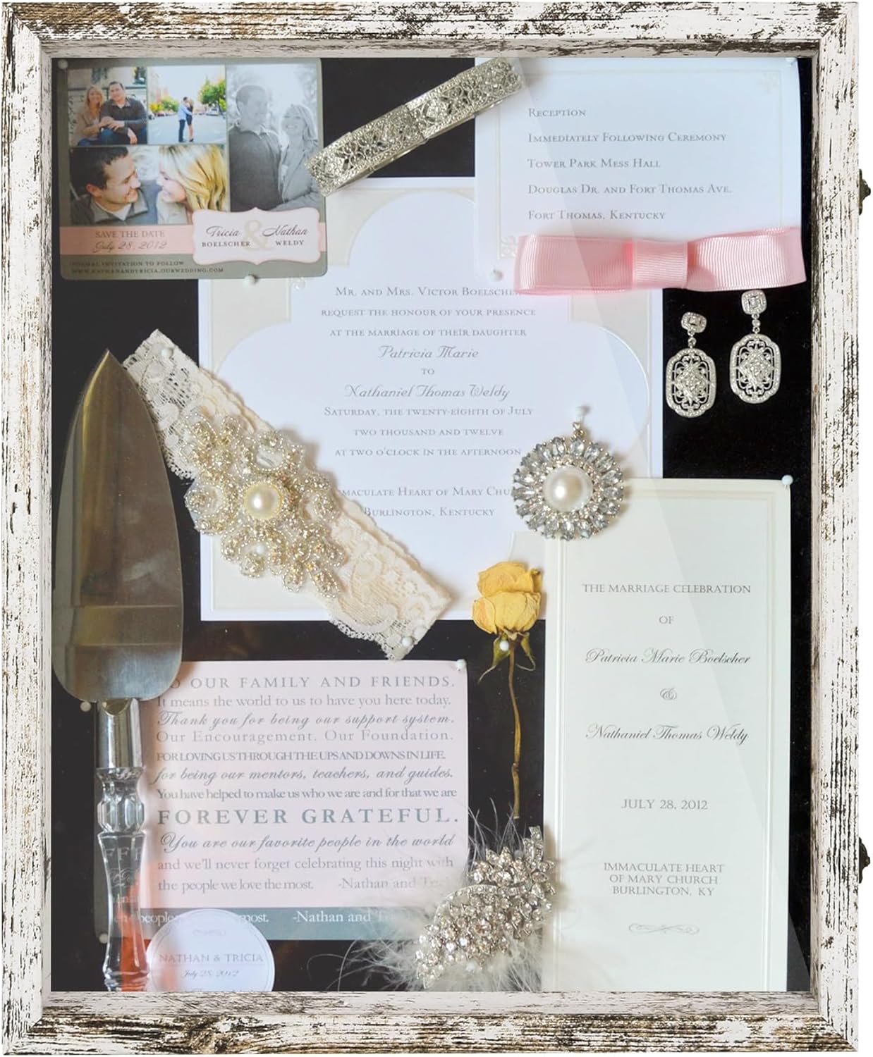 GraduatePro Shadow Box Frame 11x14 Display Case with Linen Back, Real Glass Window Door with Hinge, Picture Frame Wedding Bouquet Memorabilia Medals Photos Memory Box for Keepsakes, Carbonized Black