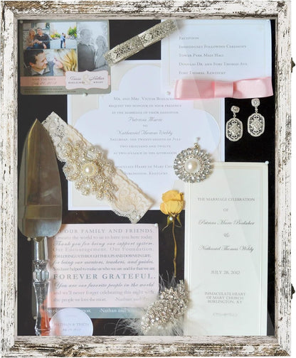 GraduatePro Shadow Box Frame 11x14 Display Case with Linen Back, Real Glass Window Door with Hinge, Picture Frame Wedding Bouquet Memorabilia Medals Photos Memory Box for Keepsakes, Carbonized Black