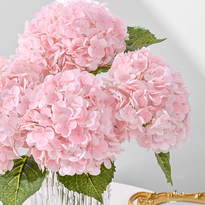 MARTINE MALL 3Pcs 21in Hydrangea Artificial Flowers, Latex Real Touch Hydrangeas Lifelike Large Hydrangea Flowers for Home Decor Party Arrangements Wedding Bouquets Centerpieces (Blue)