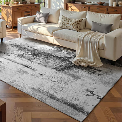 Ompaa 2x6 Rug Runners for Hallways Kitchen Runner Rug Non Slip Washable Grey Long Runner Rugs with Rubber Backing Soft Abstract Carpet Runner for Hallways, Kitchen, Bedroom, Bathroom, Entryway - Colors B