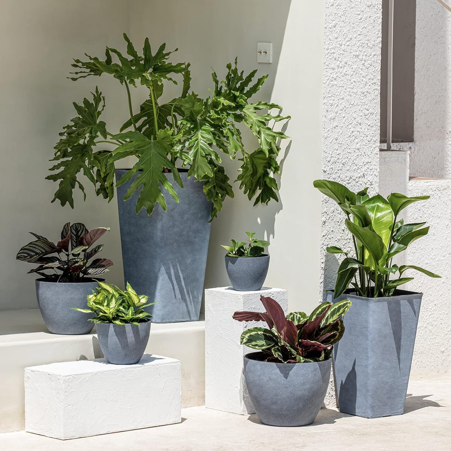 LA JOLIE MUSE Large Hanging Planters - 13 Inch Flower Pots Outdoor Indoor, Hanging Garden Planters Set of 2, New Iron Color