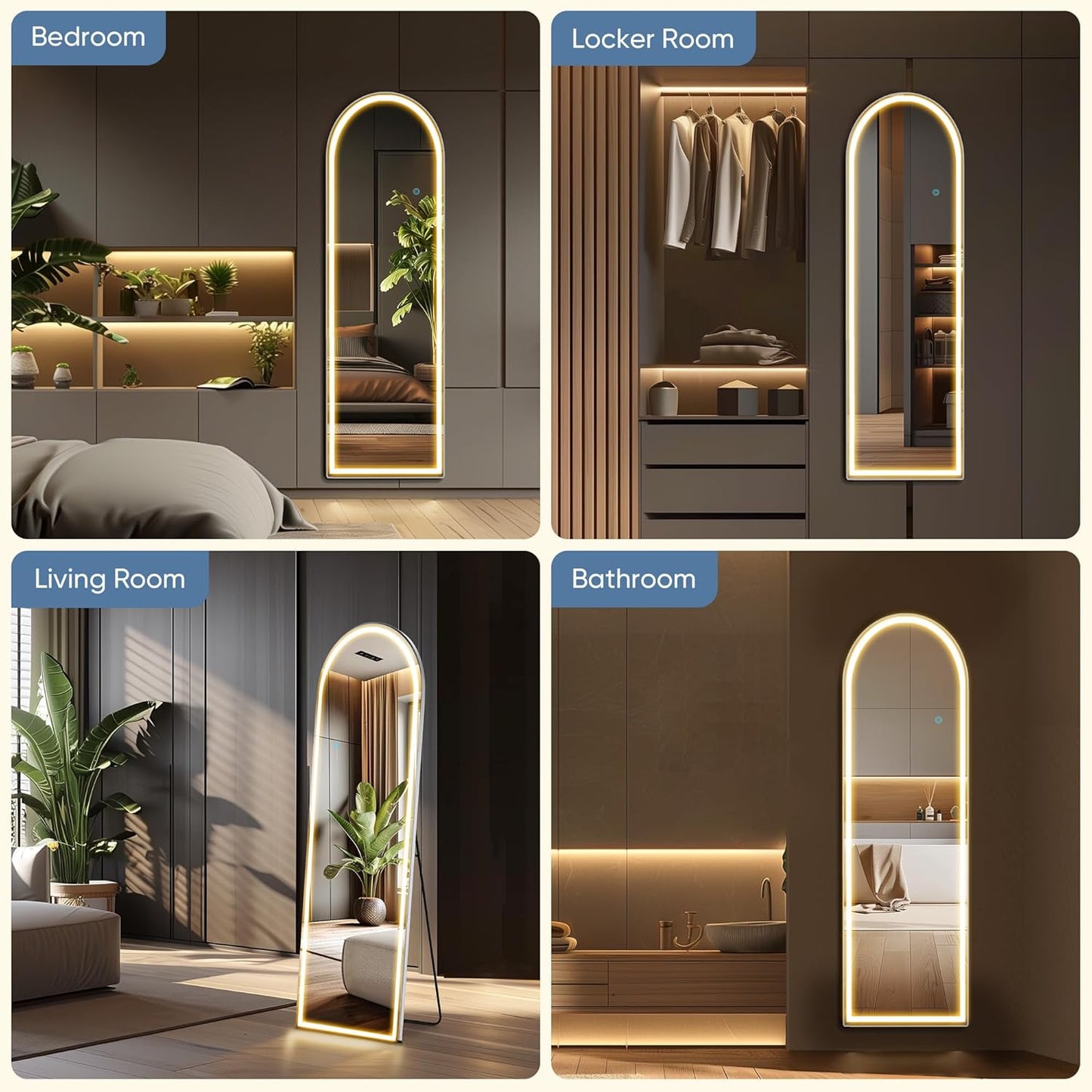 OLIXIS Black Arched Full Length Mirror 60"x16" for Bedroom, Full Body Mirror with Stand, Hanging or Leaning for Wall, Aluminum Alloy Thin Frame Floor Standing for Living Room