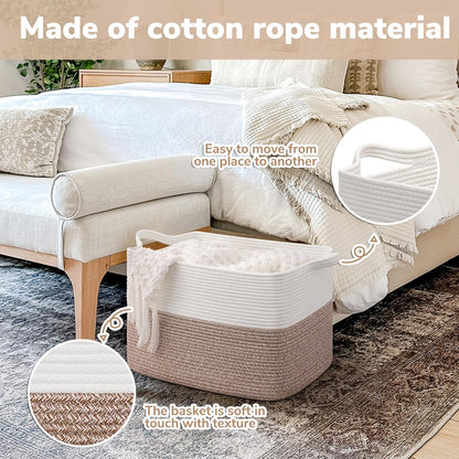 Goodpick Cube Storage Bins - Towel, Book, Cloth, Shoes, Closet Shelf Woven Baskets for Office, Baby Laundry, Toys, 13''x10''x9''