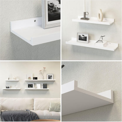 Boswillon Floating Shelves Wall Mounted Set of 2, Modern Black Wall Shelves for Storage with Lip, Display Picture Ledge Shelf for Wall Decor Bedroom Living Room Bathroom Kitchen