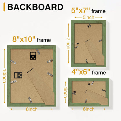 Vittanly 15 Pack Picture Frames Collage Wall Decor for Mounting or Tabletop Display, Gallery Frame Set for Family, Multi Sizes Including 3pcs 8x10, 6pcs 5x7, 6pcs 4x6, Black