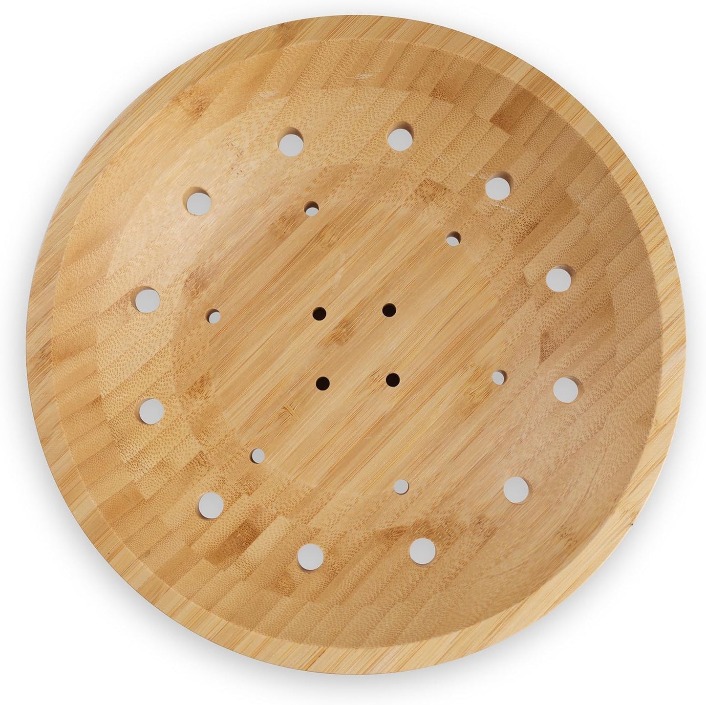 Fruit Basket for Kitchen Counter - Fruit Bowl for Kitchen Counter, Bamboo Pedestal Fruit Basket with Ventilation Holes, Wooden Fruit Bowl for Fruit and Vegetable Storage, Decorative Frutero for Cocina