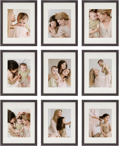 Sheffield Home 9 Piece Gallery Wall Frame Set, 11x14 in. matted to 8x10 in. (Matte Black)