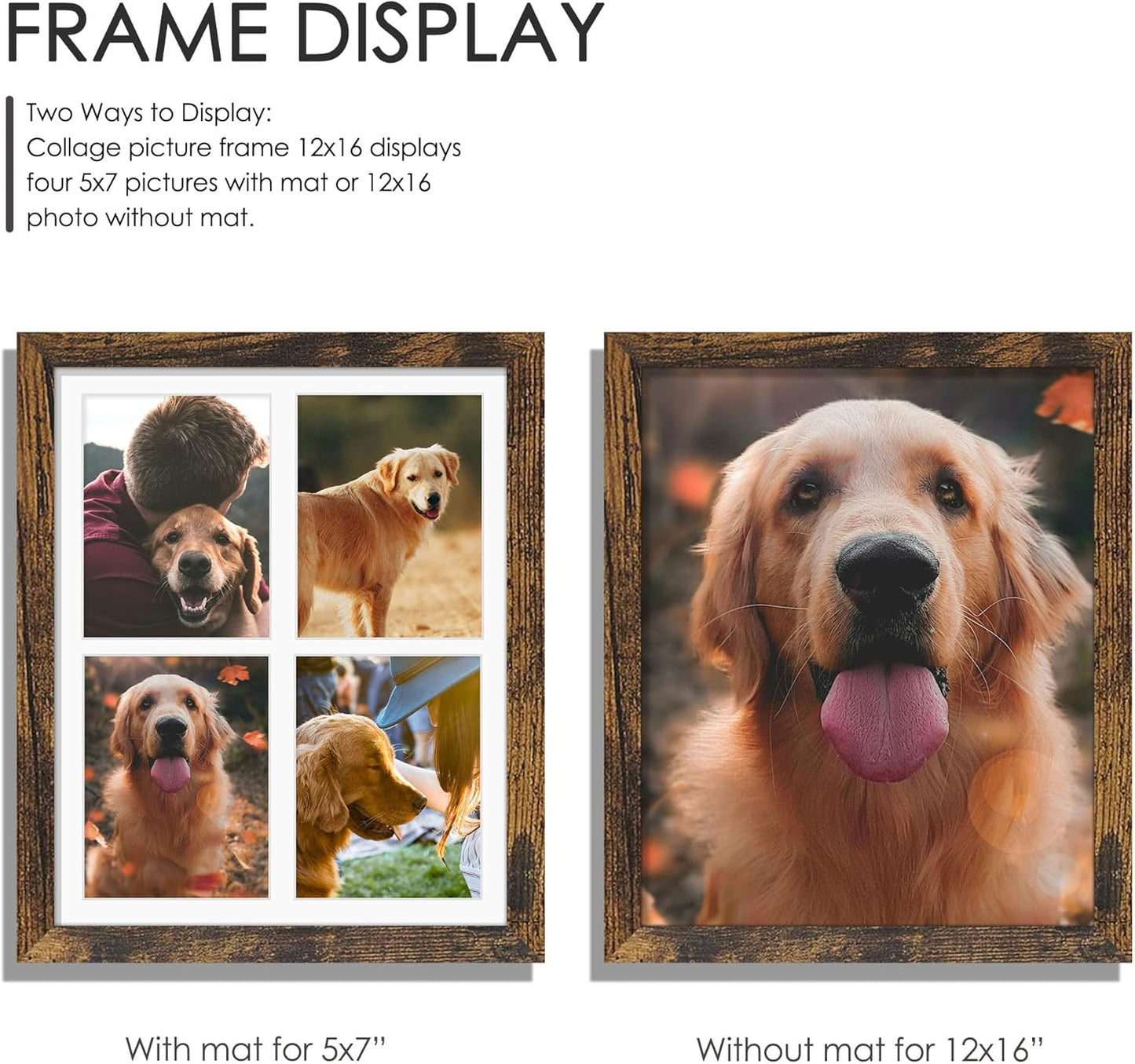 DUENPY 14x26 Collage Picture Frame 4x6 Collage Picture Frame Displays Twelve 4x6 inch Photos Available Horizontal Wall Mounting Display and Vertical Black - Colors A
