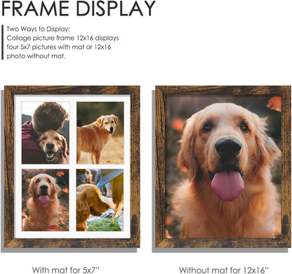 DUENPY 14x26 Collage Picture Frame 4x6 Collage Picture Frame Displays Twelve 4x6 inch Photos Available Horizontal Wall Mounting Display and Vertical Black - Colors A