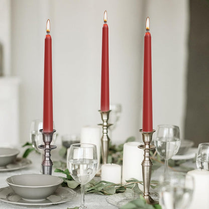 KONNI 0.87×10 Inch Ivory Taper Candles, Unscented and Smokeless Tall Candlesticks, 10 Pack Tapered Candles with Cotton Wicks, Long Burning, Ideal for Weddings, Dinner Parties, and Home Décor