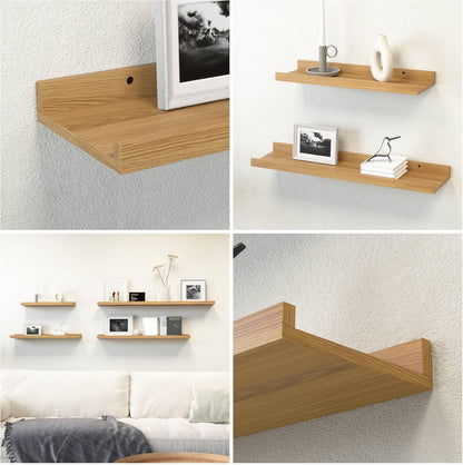 Boswillon Floating Shelves Wall Mounted Set of 2, Modern Black Wall Shelves for Storage with Lip, Display Picture Ledge Shelf for Wall Decor Bedroom Living Room Bathroom Kitchen