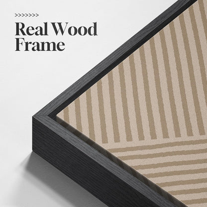 Large Framed Neutral Abstract Wall Art for Living Room, 3 Piece Modern Canvas Prints Paintings Artwork for Walls, Black and Beige Pictures for Living Room Hallway Stair Office Wall Decor 24x36 Inch