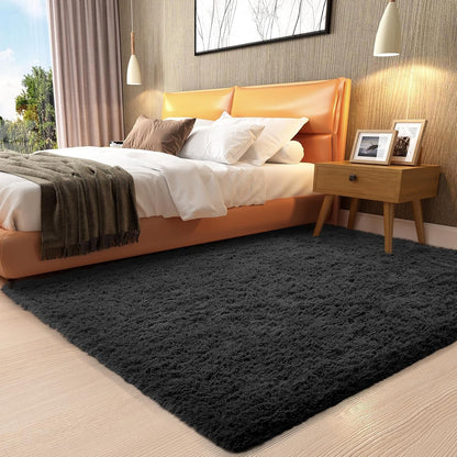 Ophanie Round Rugs 5Ft Ivory Circle Area Rug, Nursery Room Decor, Christmas Aesthetic Bedroom Home Circular Carpet 5 Foot, Fluffy Fuzzy Shag Plush Cream Living Room Rugs for Kids Boys Girls Teen Baby