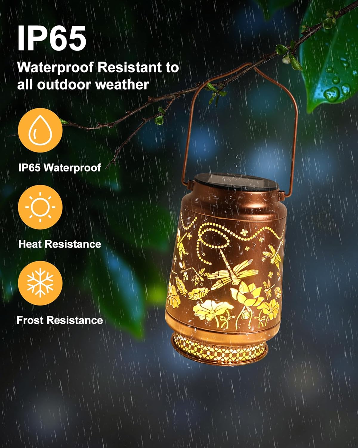 Solar Lanterns Outdoor Waterproof Hummingbird Elegant Garden Decor Birthday Gifts for Women Mom Grandma Sister Metal Hanging Solar Lights Outside Gardening Decorations for Backyard, Patio, Lawn, Porch