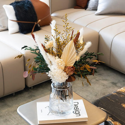 Blush Pink & Burgundy Dried Flower Bouquet, Cream Pampas Grass with Sage Green & Eucalyptus, Boho Dried Flowers for Wedding, Home Décor