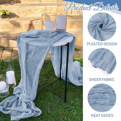 10 Pack Beige Cheesecloth Table Runner 17x108 Inch Boho Gauze Cheese Cloth Table Runners for Wedding Party Baby Shower Birthday Home Decor