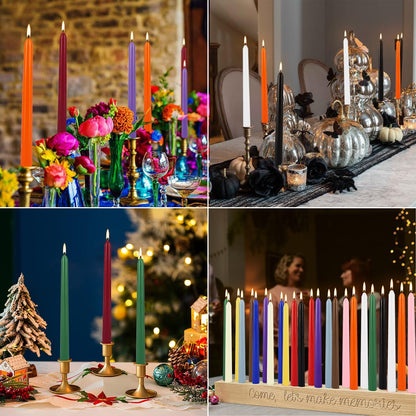 YOROXRG 40 Pack Spell Chime Candles-4 Inch Multi-Colored Taper Candles Sticks-for Home Decor Kitchen Decor Wedding Decoration-10 Colours