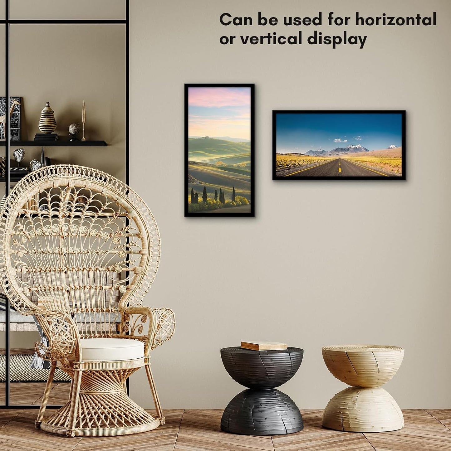 Americanflat 24x36 Poster Frame with Polished Plexiglass - Streamline Collection - Thin Border Picture Frame for Wall Display - Hanging Hardware Included - Black - Colors D