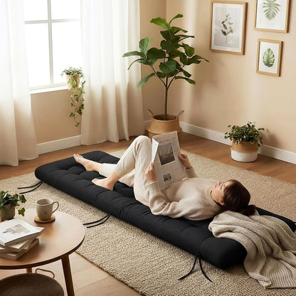 Vercraft Long Floor Cushion Large Floor Cushion with Brushed Cotton Jumbo Lounger Pillow for Outdoor Indoor Bay Window Meditation Yoga Reading Sleeping(Pink)