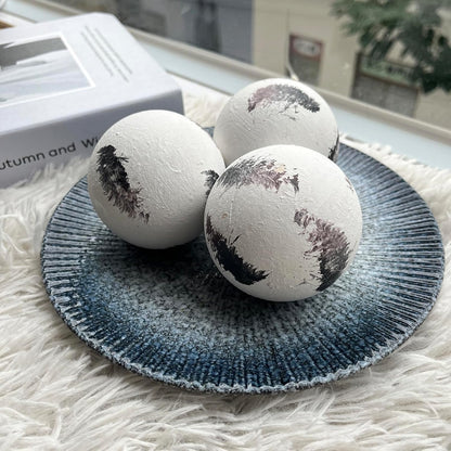 Set of 6 Decorative Orbs for Bowls and Vases - Circle Pattern - Resin Round Sphere Balls for Living, Dining Room Coffee Table Centerpiece Home Decor